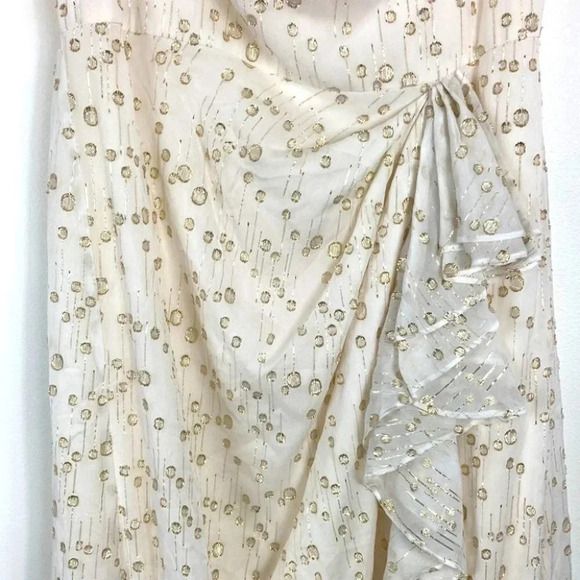 ML Monique Lhuillier Metallic Off-The-Shoulder Evening Dress - Picture 7 of 9